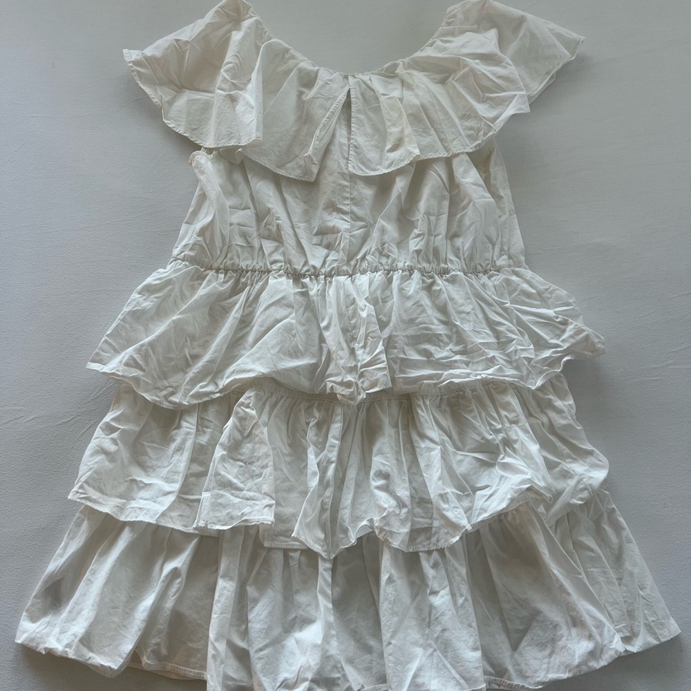 White Ruffle Mini Dress - Picture 3 of 3